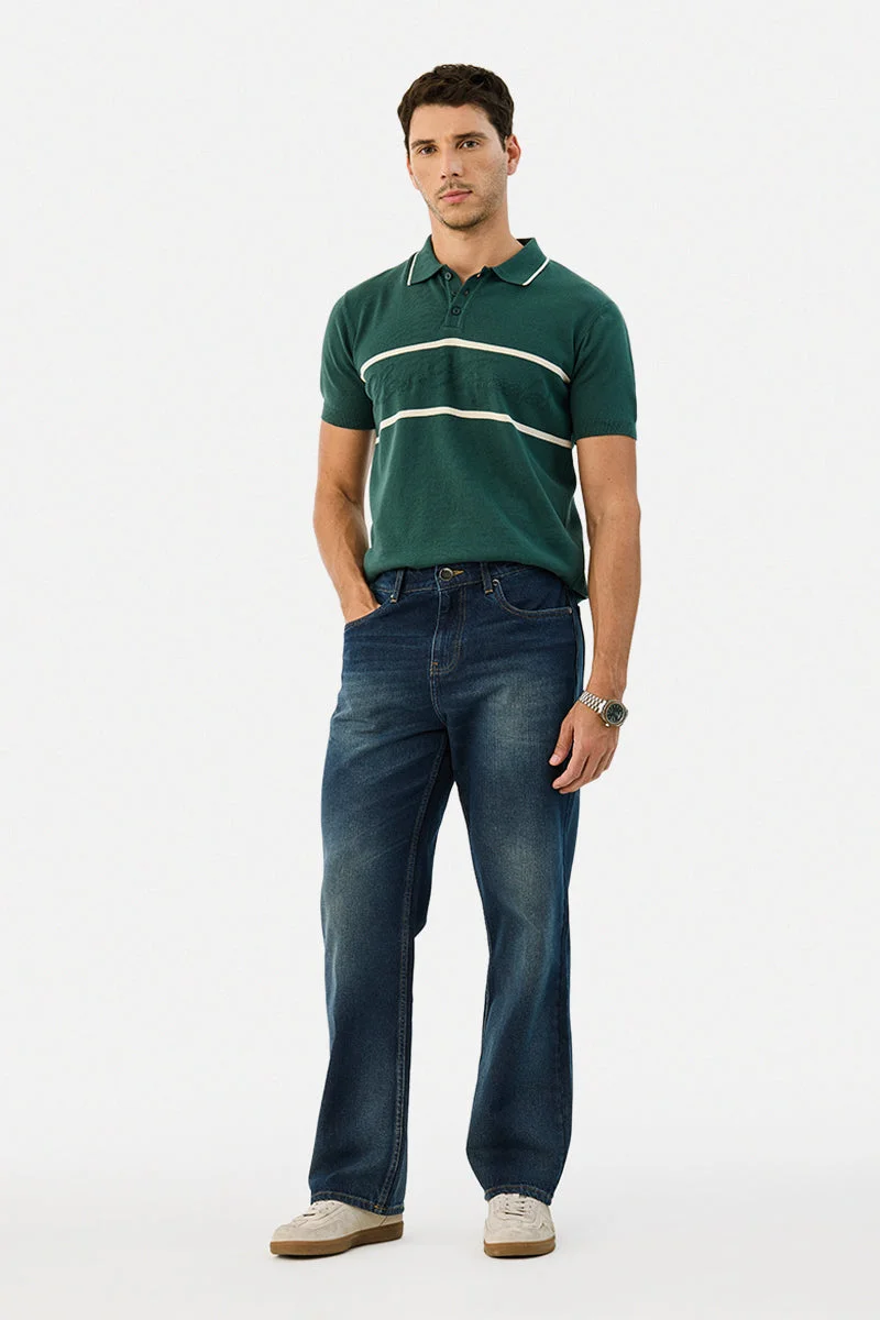 سنيتش Straight Fit Washed Jeans